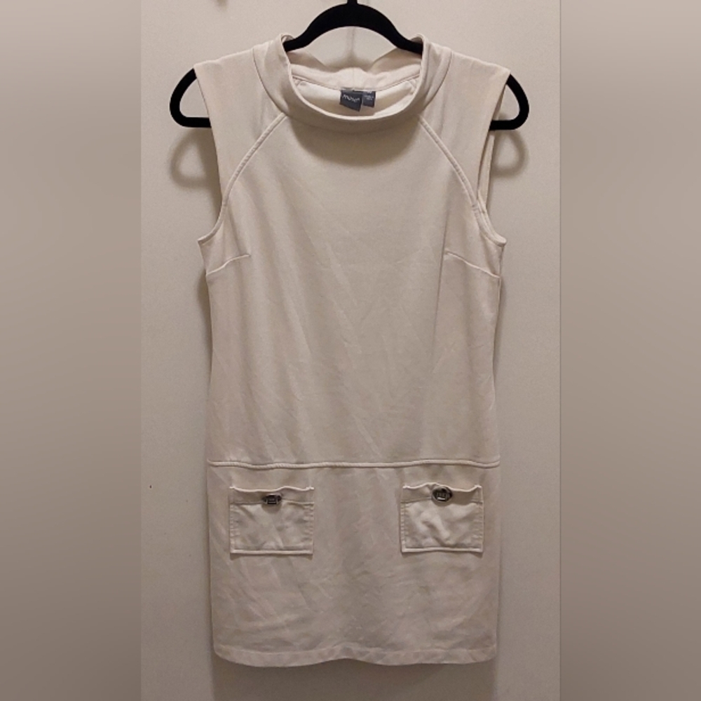 Muse Cream Sleeveless Shift Dress